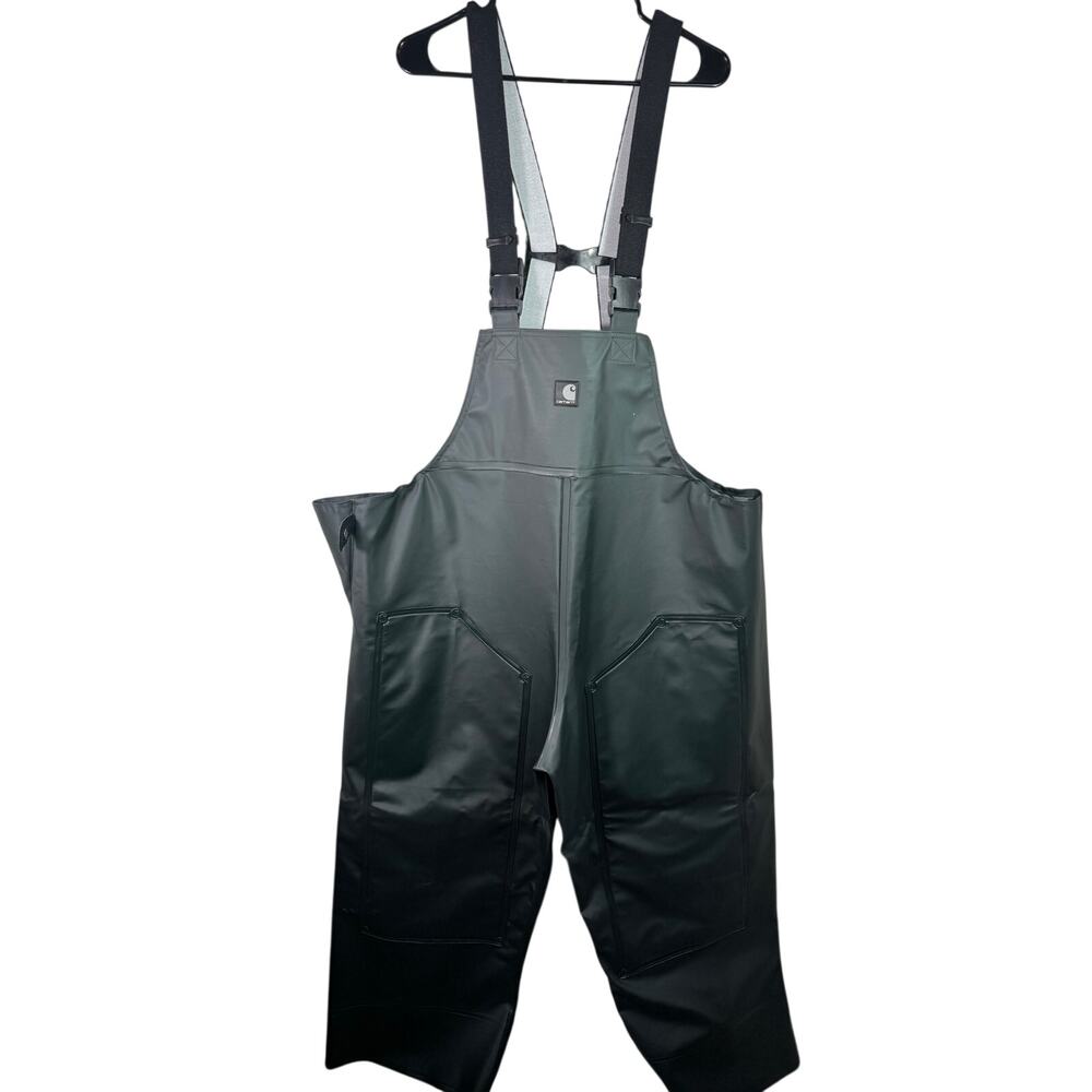 Carhartt PVC Green Waterproof Rain Bib Overalls XL